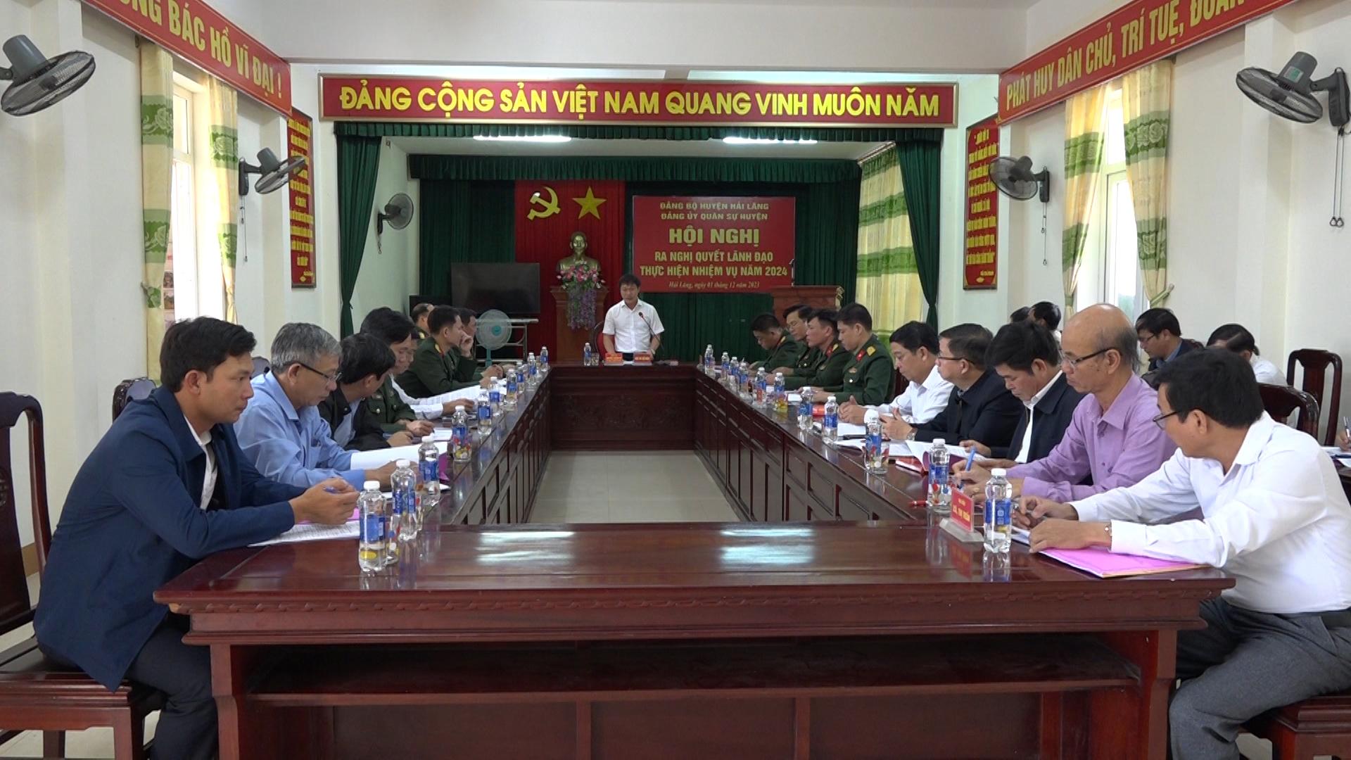 Đảng uỷ Quân sự huyện Hải Lăng ra Nghị quyết lãnh đạo thực hiện nhiệm vụ năm 2024